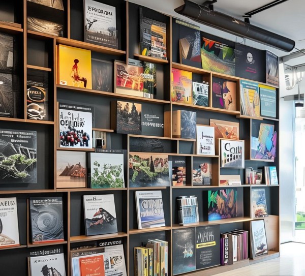 企业文化的墙，案例与书籍，助力品牌价值与企业形象。