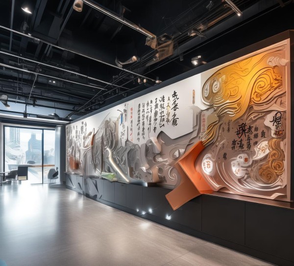 奉贤企业文化墙设计案例，未来与现代的结合