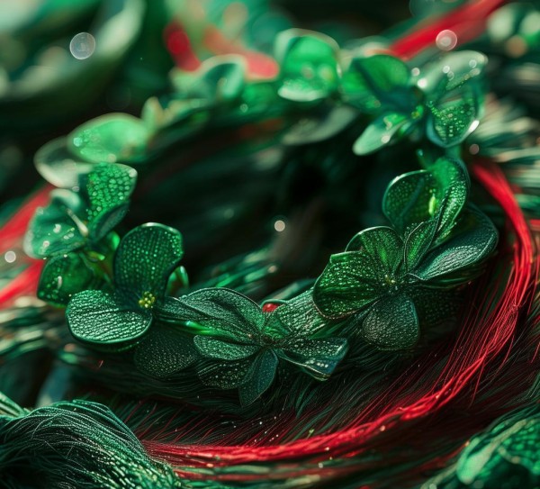 红色 emerald 花环，企业文化中的小图案之美